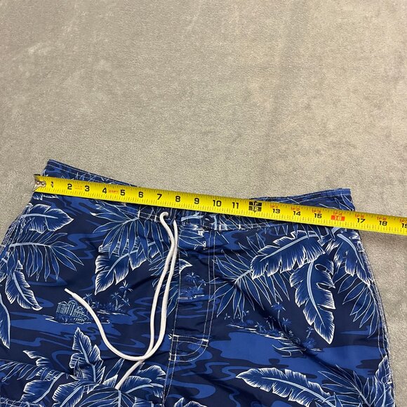 Polo Ralph Lauren Swim Trunks Mens XL Blue White Palm Tree Hawaiian Tropical - Picture 7 of 14